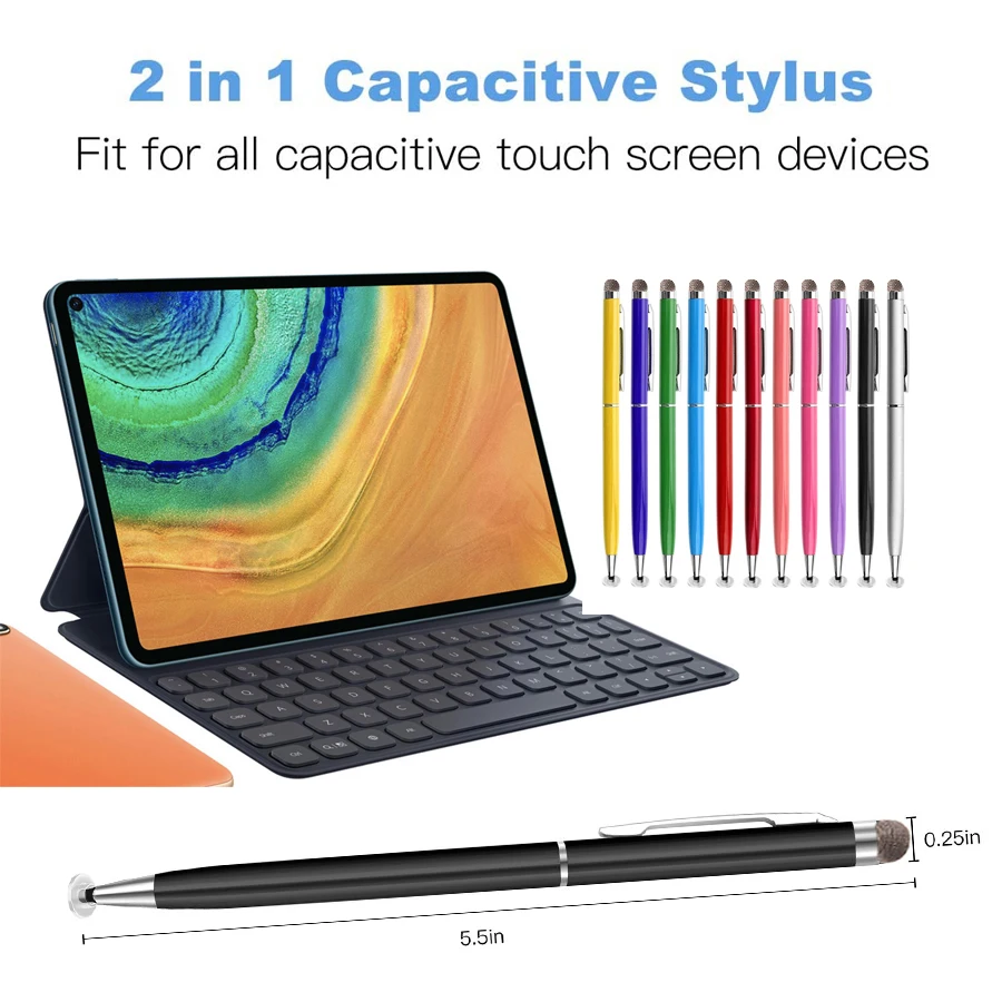 Imagem -06 - Caneta Stylus Universal para Iphone Tablet Touch Screen em Ponto Fino Design Clipe Redondo Durável Lápis Capacitivo 100 Pcs por Lote