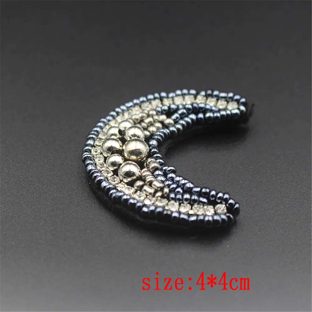 AHYONNIEX Promotion 1PC beads moon star patches applique sew on clothes shoes bags decoration DIY patch