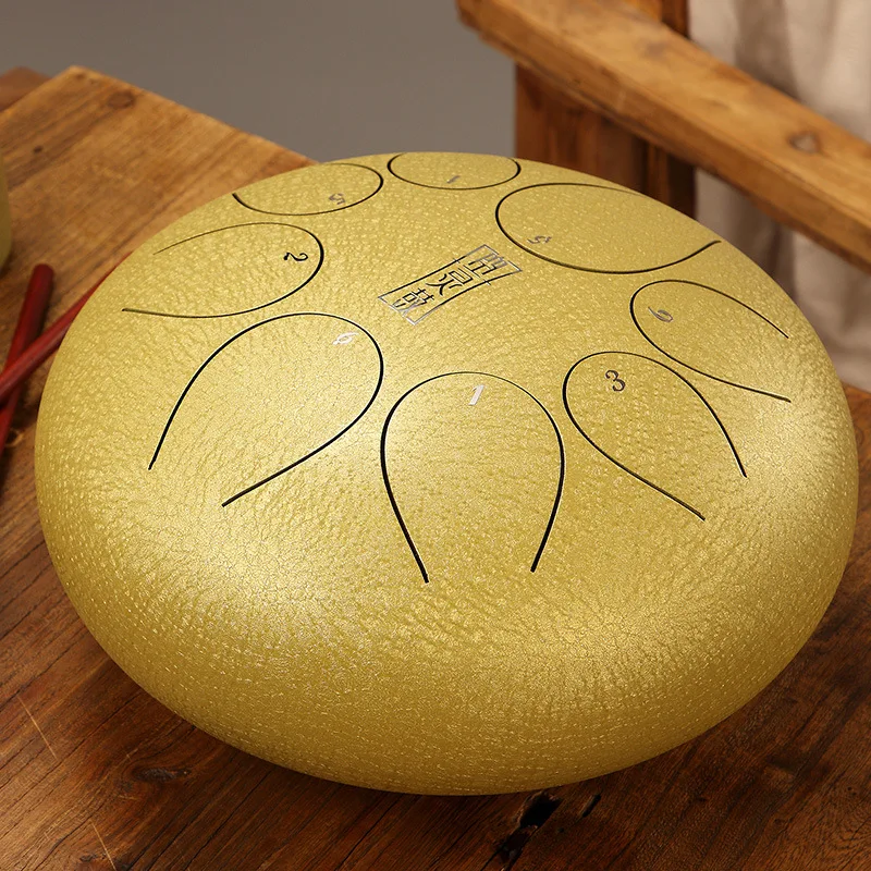 Hluru C Steel Peptide Zen drummer Ethereal Tongue drum Beginner 8 notes 10 inch Musical Percussion Instrument Handpan Meditation