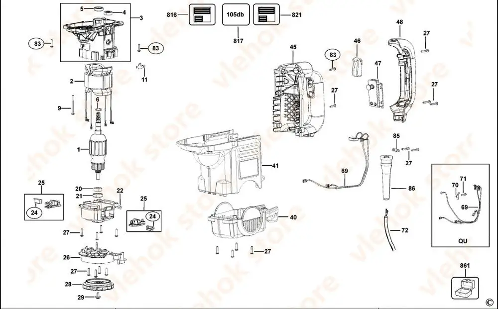 GUIDEFOR DEWALT D25501K D25601K D25602K D25603K 1006280-00