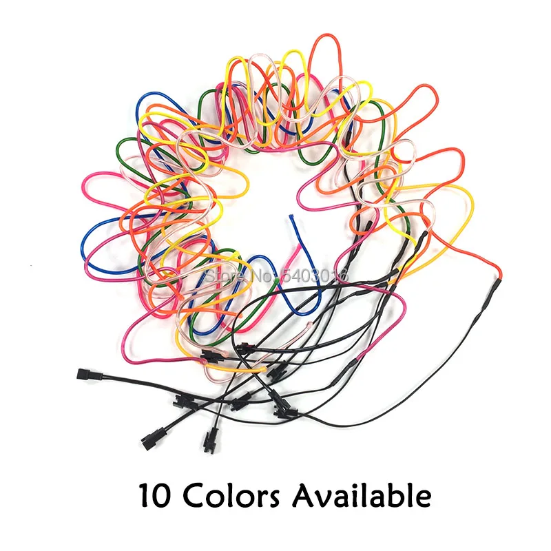 Nuovo 10 Colori Selezionare In Acciaio 2.8 millimetri EL Filo di Neon Lame con Acciaio All'interno Magia Neon Filo Semi-Rigido LED striscia per la Decorazione di DIY