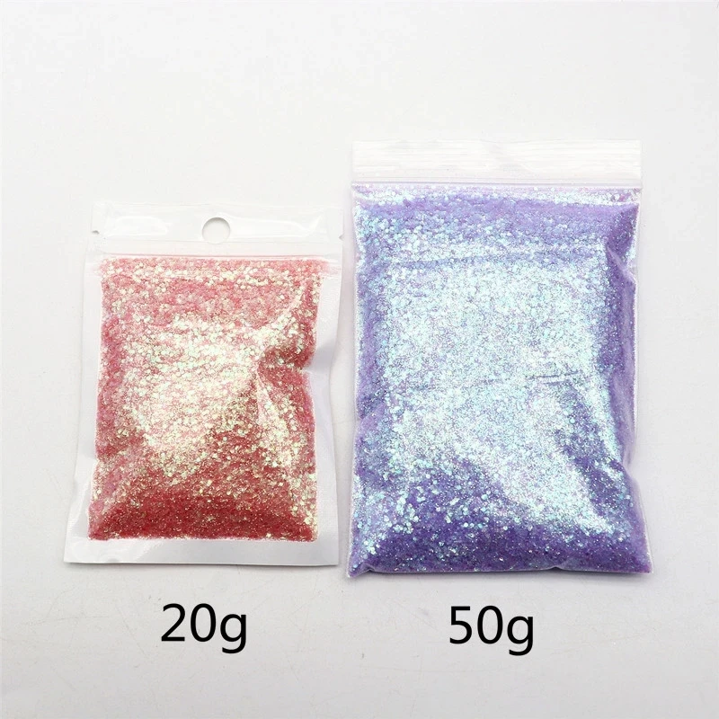 Nail Art Glitter Sequins 3D Mirror Hexagonal Sequin Flakes Nail Sequins Mix Nail Art Decorations Nail Supplies 50g