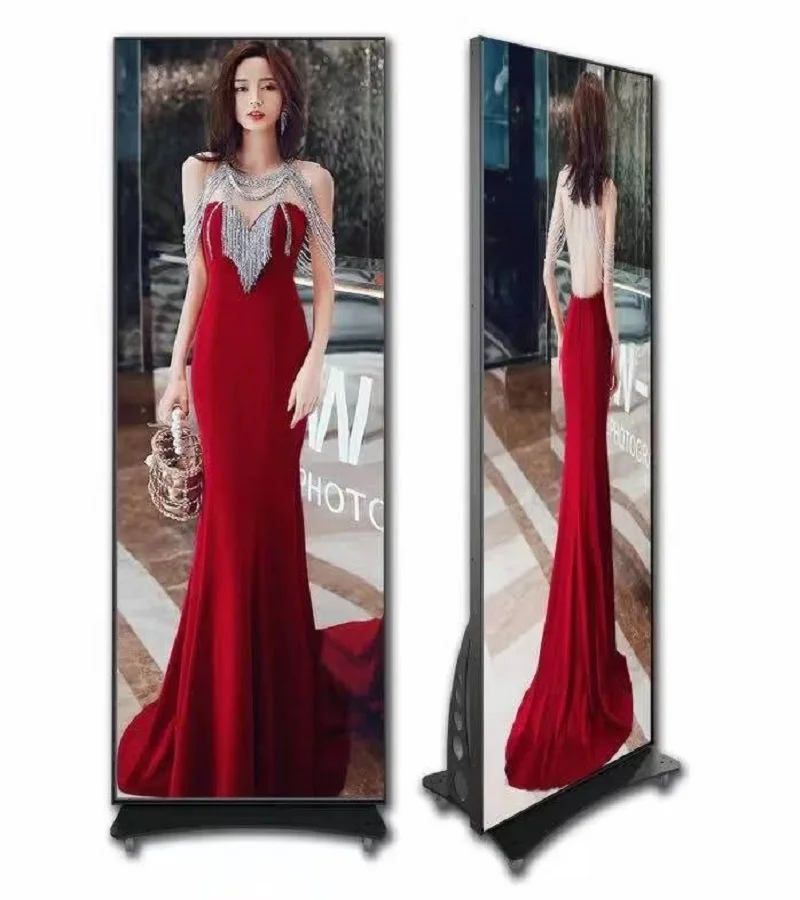 

Poster screen P2.5 Indoor Mirror Led screen size is 640*1920mm Stereo mirror screen