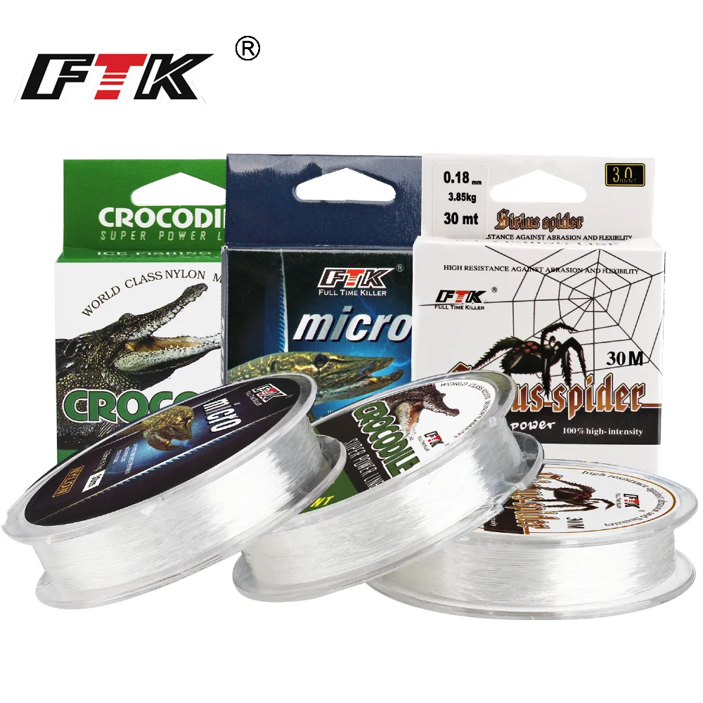 FTK Winter Ice Fishing Line 0.08MM-0.25MM 2.9LB-12.5LB Fishing Wire 100% Nylon Extra Strong Braided Line Fishing Line Japan