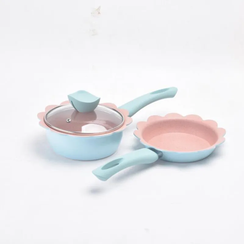  16cm Baby Food Non-stick Pan Supplement Pot Maifan Stone Children Milk Pot Soup Noodle Omelette Pot