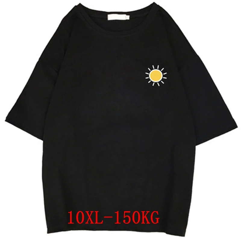 

Large size women's T-shirt big size 7XL 8XL 9XL 10XL summer round neck short sleeve loose black and white blue big T-shirt top