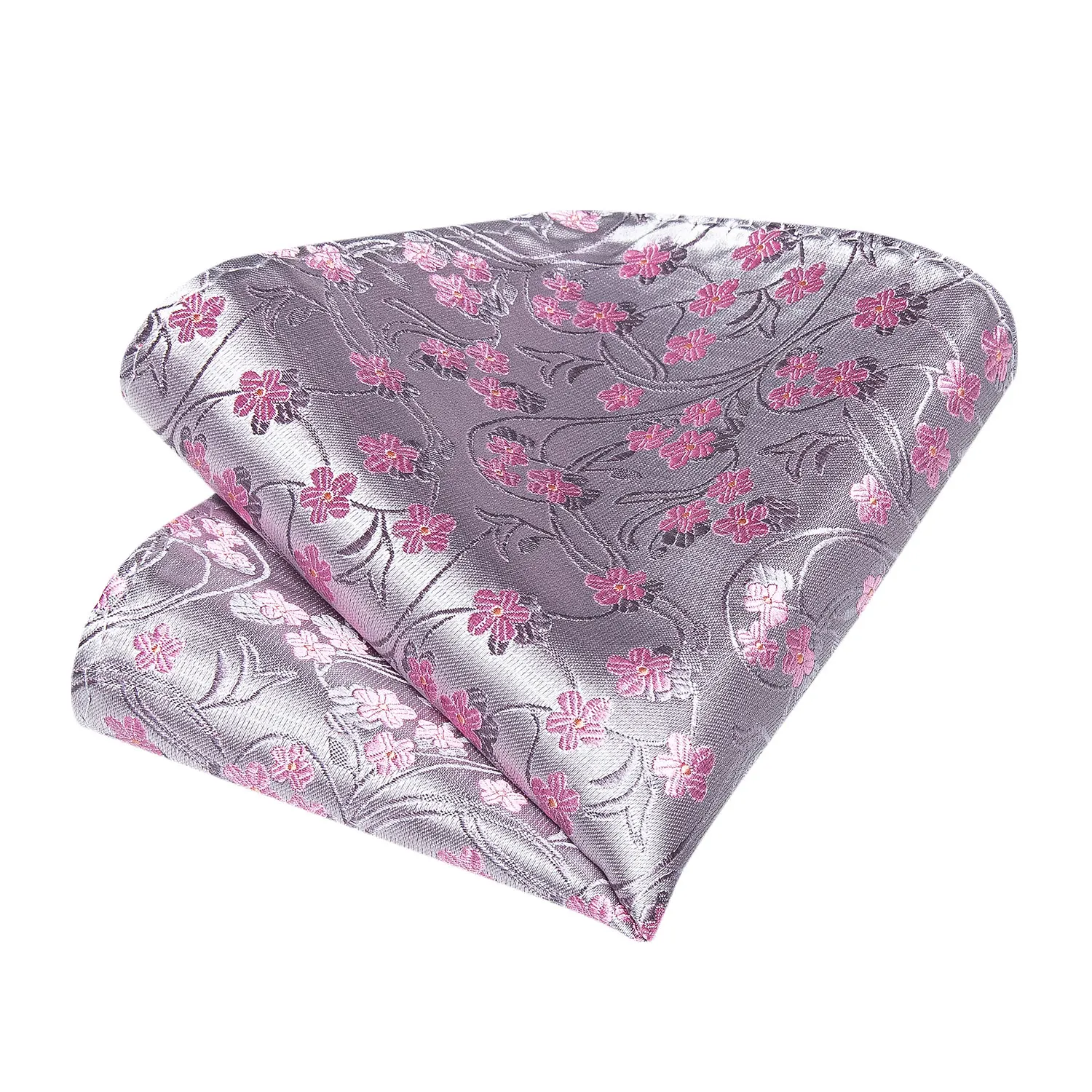 Floral Pink Ties For Men Wedding Party Man Tie Handkerchief Brooch Cufflinks Set Men Accessories Gravata