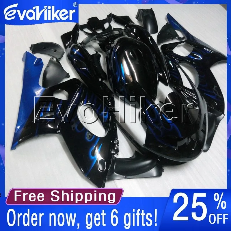 Custom motorcycle fairing for YZF600R Thunderent 1997-2007 98 99 00 01 02 03 04 05 06 ABS fairing blue flames +gifts