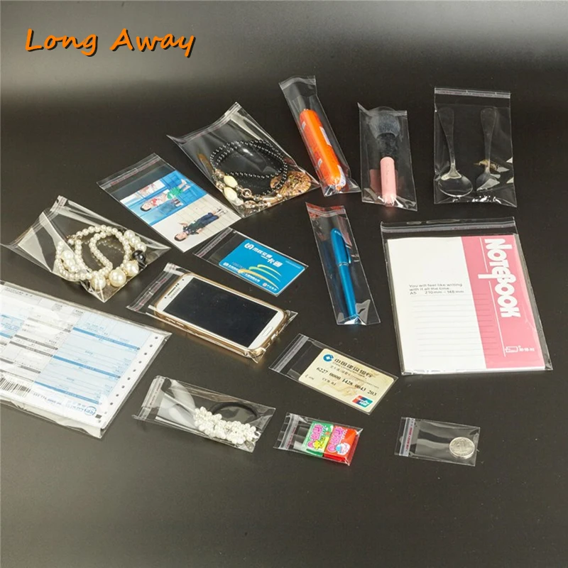 Width 6cm Transparent Plastic Self Adhesive Bag Self Sealing Small Bags For Pen Jewelry Candy Packing Resealable Gift