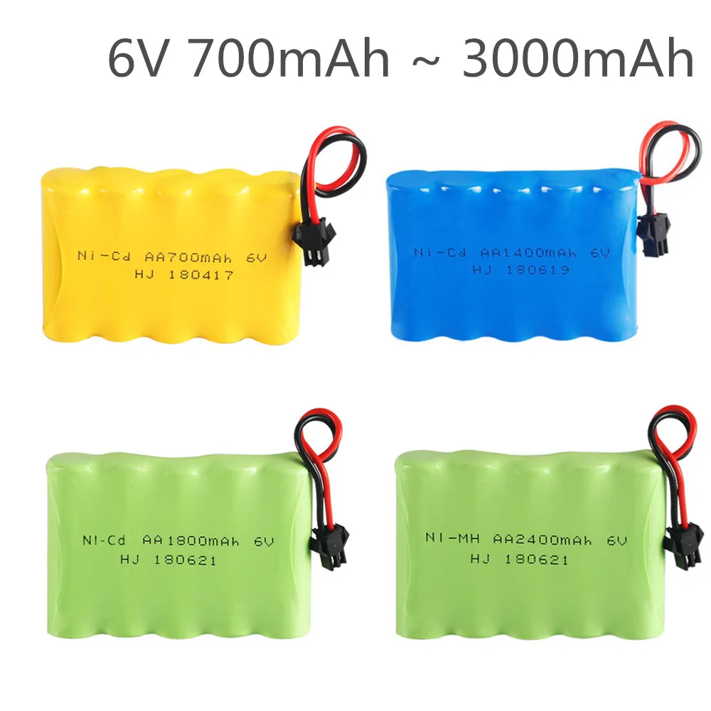 6.0V akumulator NI-MH NI-CD bateria 700mAh 1400mAh 1800mAh 2400mAh 2800mAh na zabawki zdalnie sterowane samochody ciężarówki czołgi zabawki zdalnie