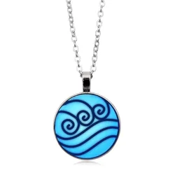 2021 New Avatar The Last Airbender Necklace Kingdom Jewelry Air Nomad Fire and Water Tribe Pendant Glass Dome Necklace