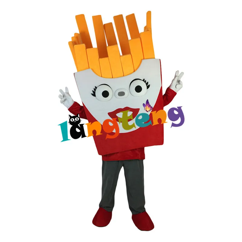 975 French Fries Mascot Costume Fancy Dress Adult Cosplay Cartoon Character Suit