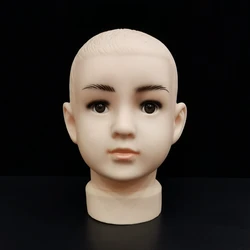 Boy Child Mannequin PVC Dummy Head Hat Wig Glasses Mold Bracket Head Mold Display Training Head Circumference 16.5 Inches