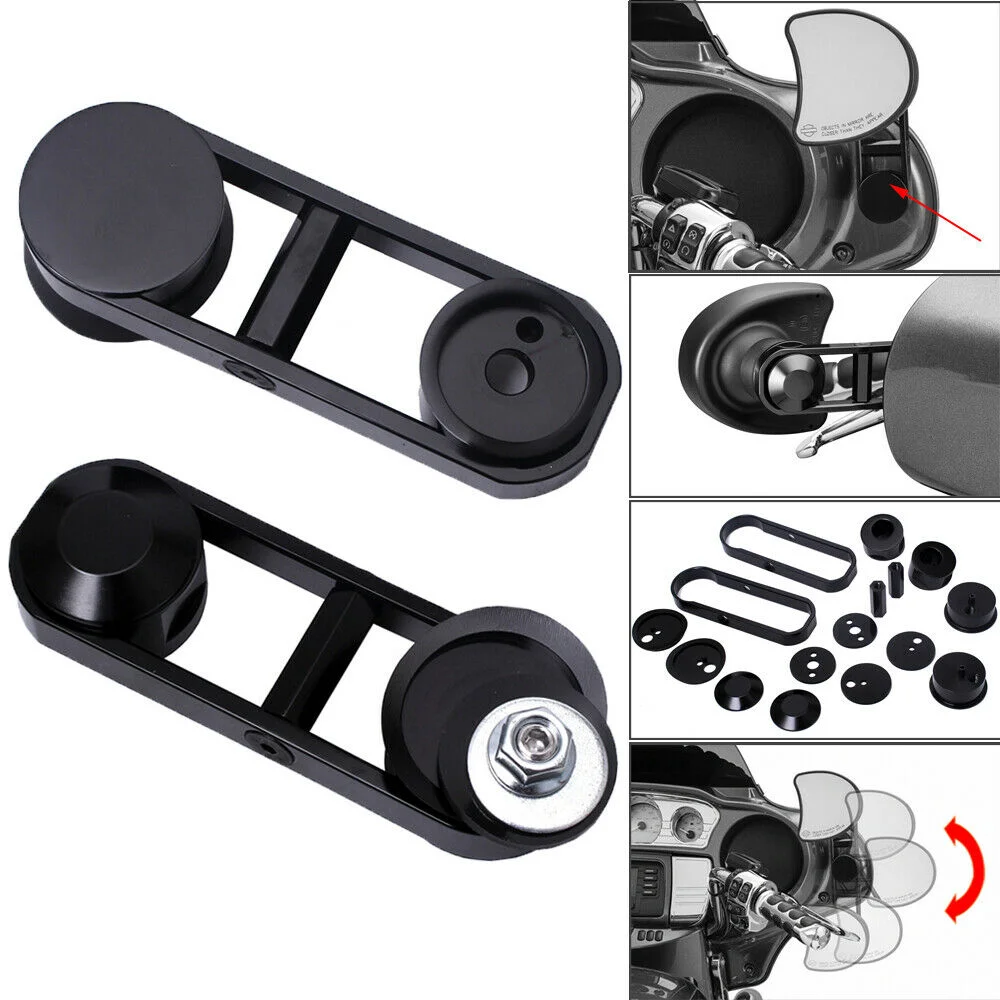 Motorcycle Black CNC Adjustable Drop Mirror Relocator Mount Kits for Harley Touring Street Glide FLHX 2006-2013