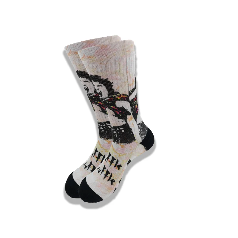 Chaussettes en coton pour hommes et femmes, personnage de dessin animé et Avatar, nouveauté Happy, impression et teinture, bas de serviette en Tube