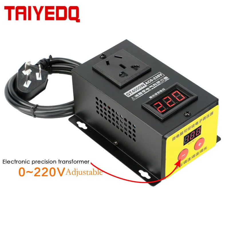 4000W Electronic Voltage Regulator High Power SCR Fan Electric Drill Motor Variable Speed Governor Thermostat 220V