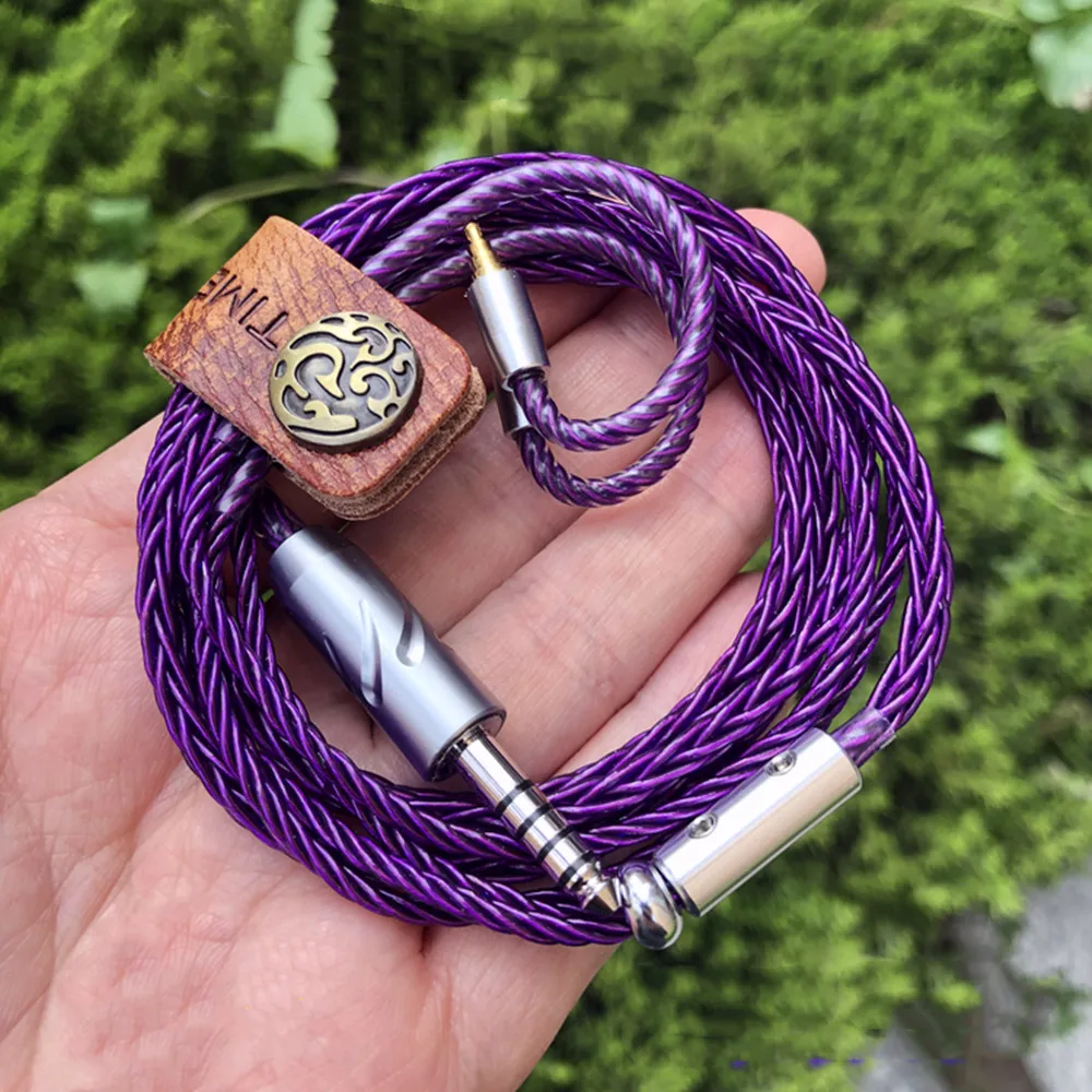FENGRU-Cable de actualización de auriculares, accesorio chapado en rodio, Luna púrpura, 8 núcleos, MMCX, IM50, IE80, 0,78mm, A2DC, QDC, para AS16, S8, KXXS