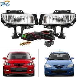 ZUK Car Front Bumper Fog Lamp Anti-Fog Light Set For Mazda Speed 3 MPS BK 2007-2013 Foglight Foglamp Kit With Wires Cable Switch