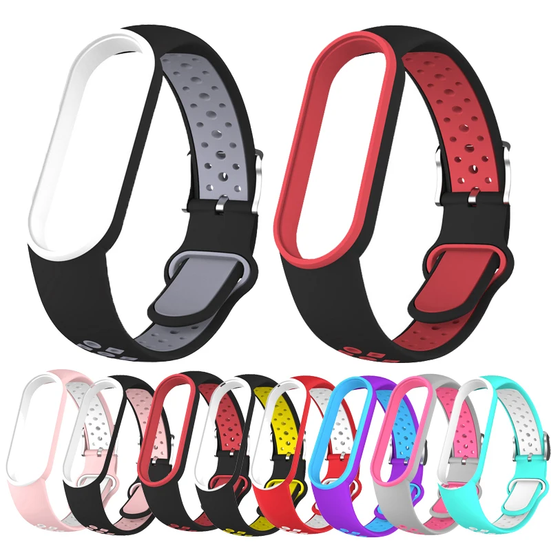 Sport Watch Strap For Xiaomi Mi Band 7 6 5 Wristband Silicone Bracelet Wrist Straps MiBand 5/6 band5 band7 Smartwatch Accessorie