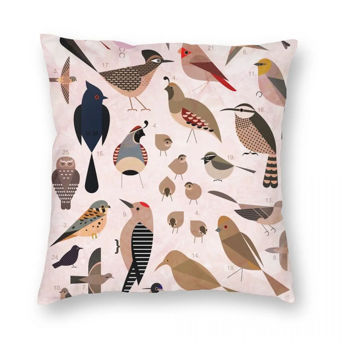 

Sonoran Birds Square Pillowcase Polyester Linen Velvet Creative Zip Decor Throw Pillow Case Sofa Seater Cushion Case