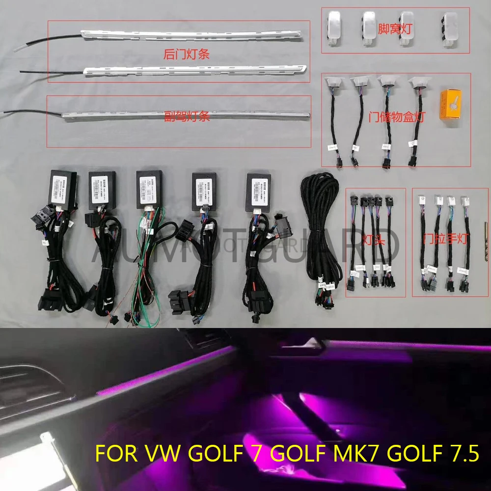 

64 COLOURS LED 17 Lamps Trim LIGHT ATMOSPHERE LIGHT FOR VW GOLF 7 GOLF MK7 GOLF 7.5