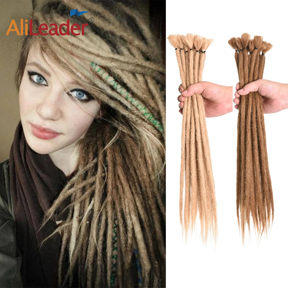 Venta al por mayor, rastas sintéticas hechas a mano, trenzas de pelo Natural Dread, extensiones de cabello de moda, extensiones de cabello trenzado de ganchillo Alileader