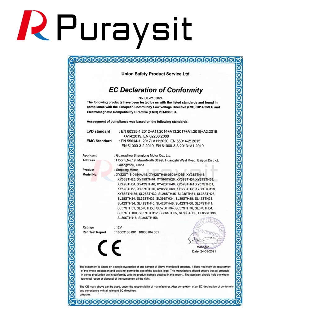 Puraysit-Motor de passo Nema 17, extrusora CNC, impressora 3D, 4 chumbo, 17HS08-1004S, 20mm, 16Ncm, 1A, Nema17