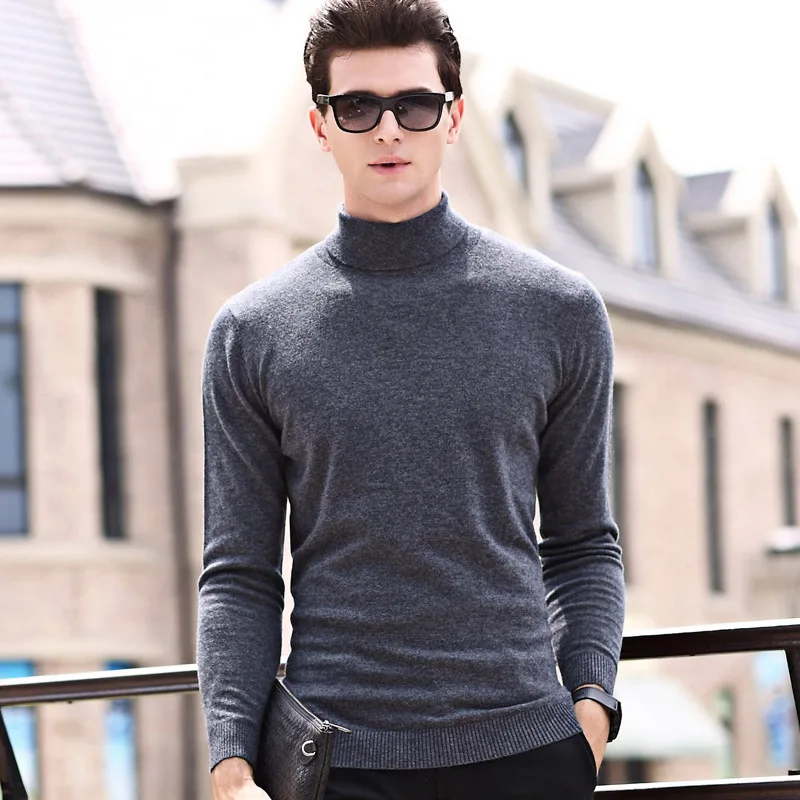 MRMT 2024 Brand Autumn and Winter New Men's Sweater Self-cultivation High-collar Knitted for Male Young Long-sleeved Sweater