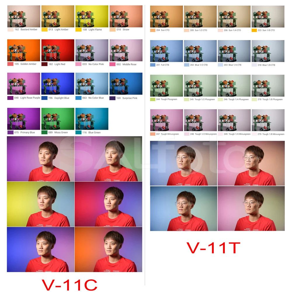Godox V-11C V-11T 30 шт. Комплект цветных фильтров Speedlite V11C V11T Набор цветов и температуры AK-R16 Крепление для круглого вспышки V1 H200R AK-R1
