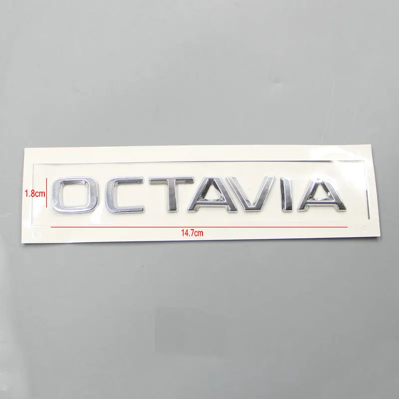 For OCTAVIA Passat Displacement standard Trunk logo Octavia alphabet ABS plastic Electroplated car paint silvery