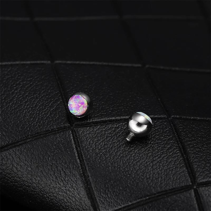 G23 Titanium Piercing Labret Lip Stud Replacement Spare Ball Belly Button Ring Cubic Opal DIY Attachments Body Jewelry 16G 1 PC