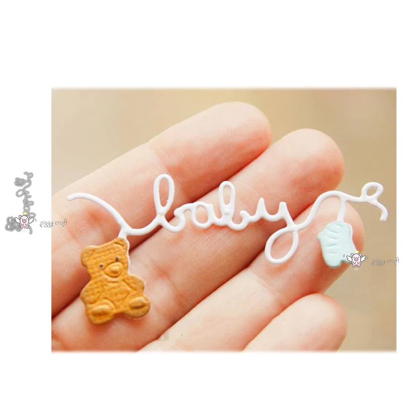 Mmao Crafts Metal Steel Cutting Dies New Baby letter bear socks Stencil For DIY Scrapbooking Paper/photo Cards Embossing Dies