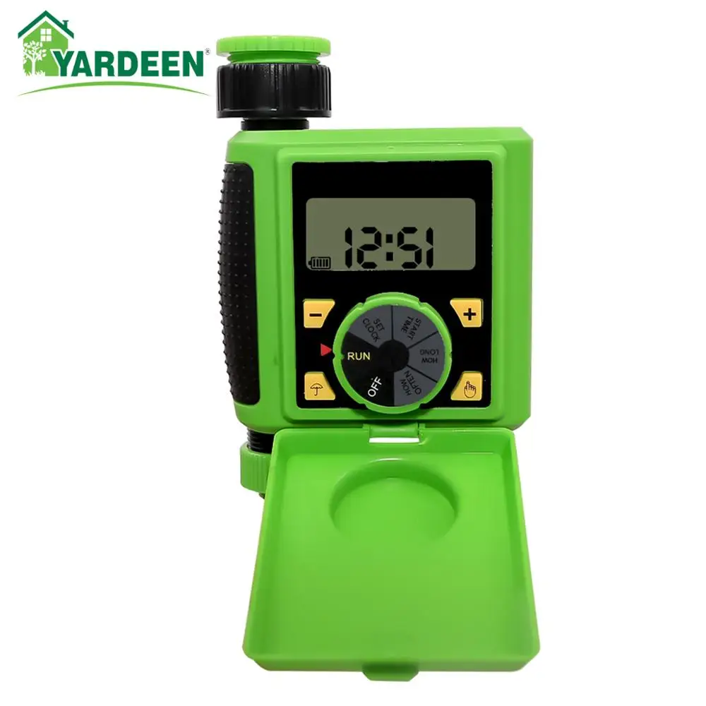 Yardeen New Arrival  Screen LCD Automatic Electronic Water Timer Solenoid Valve Garden Irrigation Controller System Green