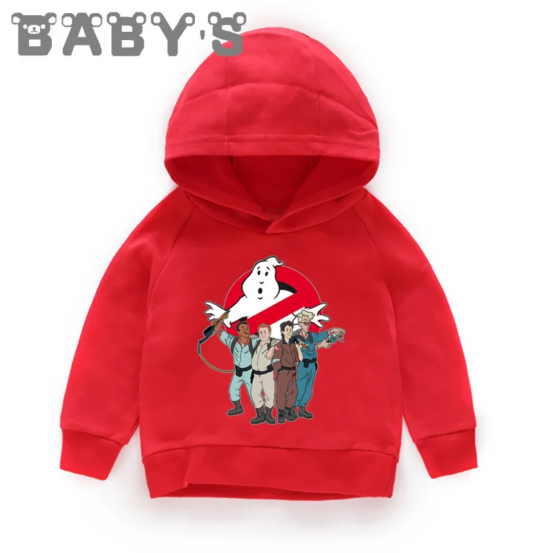 Old School Ghostbuster Cartoon Children Hooded Hoodies Funny Kids Sweatshirts Cute Baby Pullover Tops Girls Boys Clothes,KMT5224