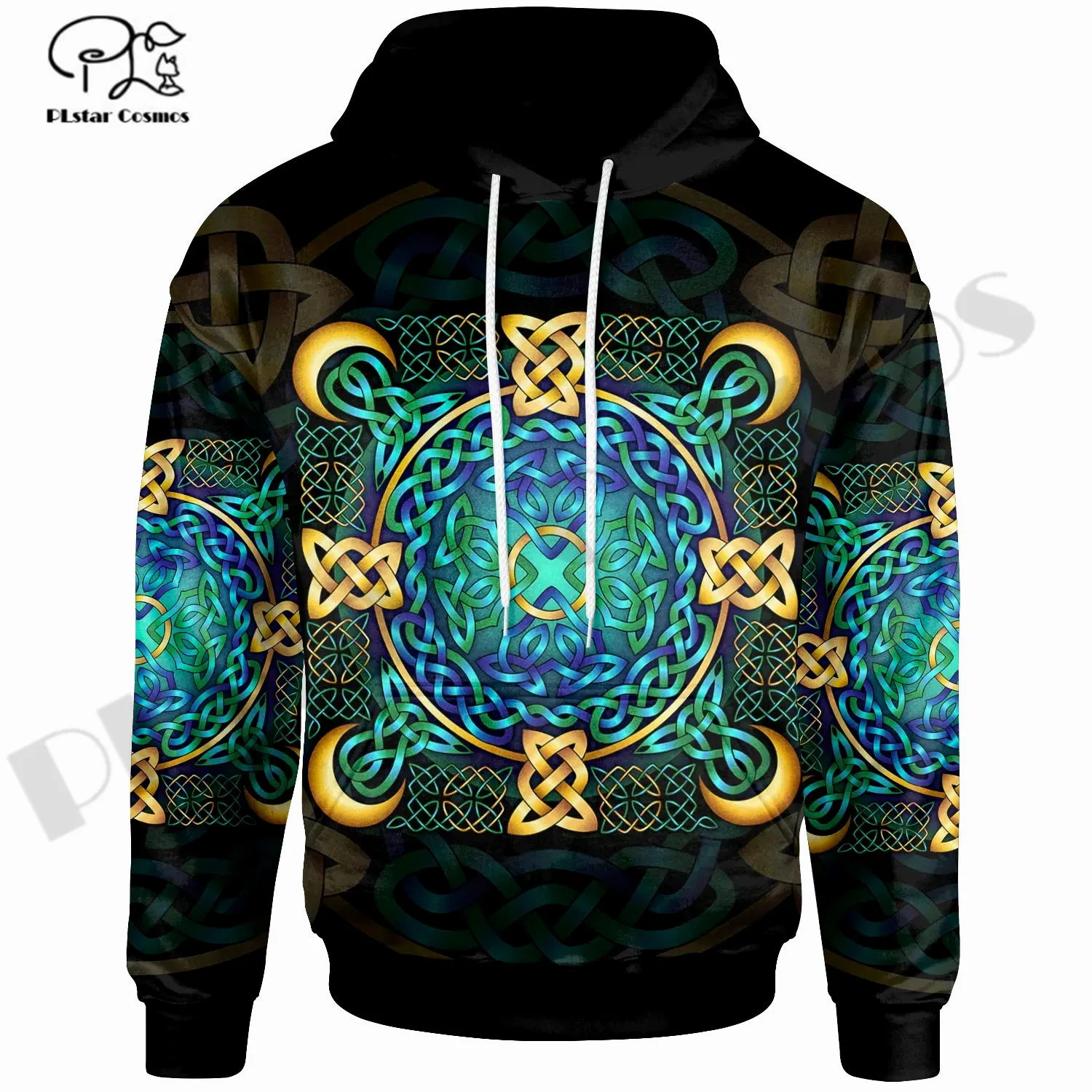 PLstar Cosmos 3DPrint Newest Celtic Tattoo Moon Unique Men/Women Premium Harajuku Casual Streetwear Hoodies/Zip/Sweatshirt T-5