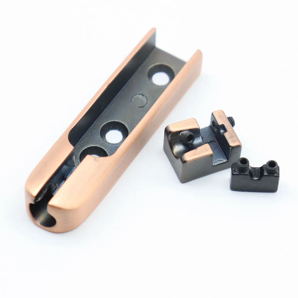 1set 5 String Guitar Single Individual Bridge Saddles Tailpiece 3 Hole with Screw for Bass Guitar Accessories