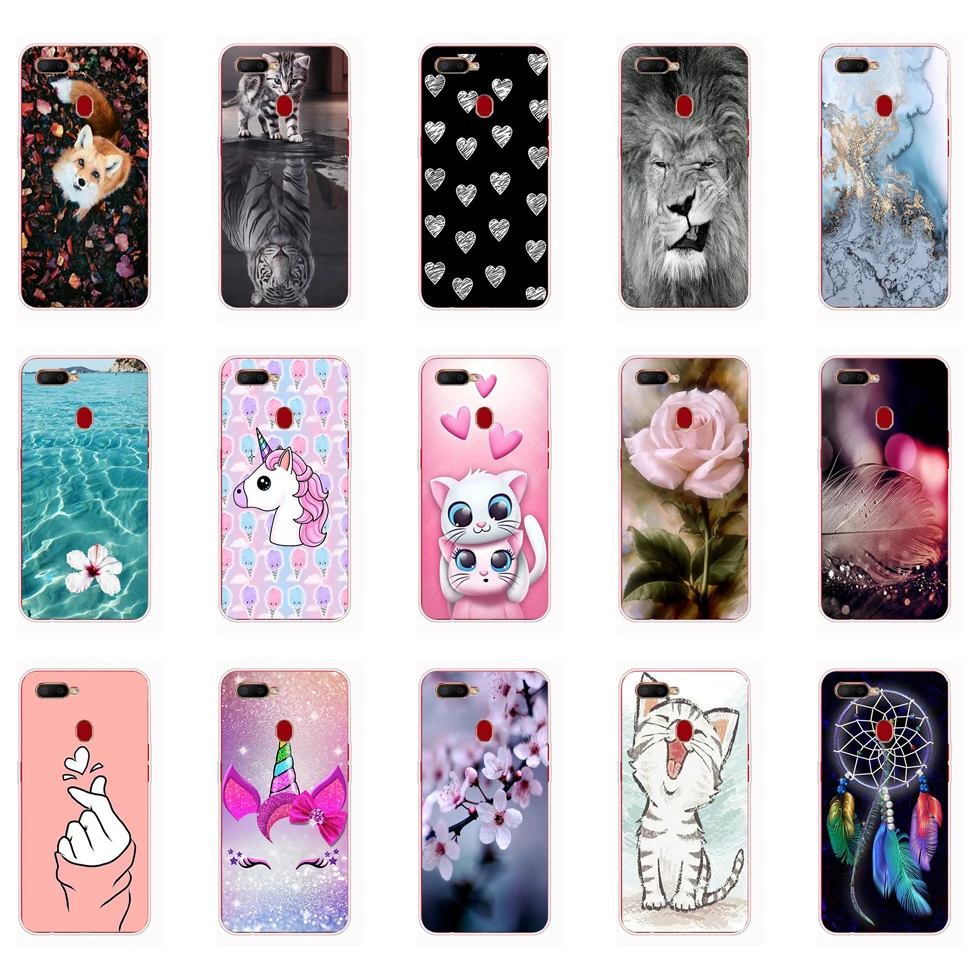 For Realme C2 Case Soft Silicon TPU Back cover For OPPO Realme C2 C2 RealmeC2 RMX1941 6.1inch Bumper Protective Funda cute cat 4