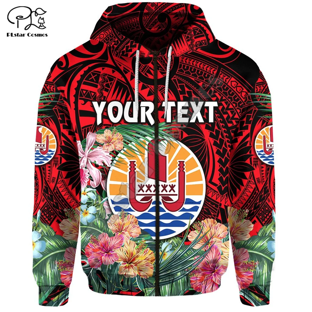 NewFashion French Polynesia Tahiti Country Tribal Culture Retro Tattoo Custom Text Tracksuit Men/Women 3DPrint Funny Hoodies N19