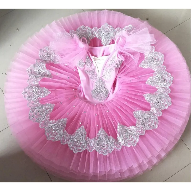 Professional Ballet Tutus Child Swan Lake Ballet Dance Clothes Girls Pancake Tutu Child Ballerina Figure Skating Dress Outfits