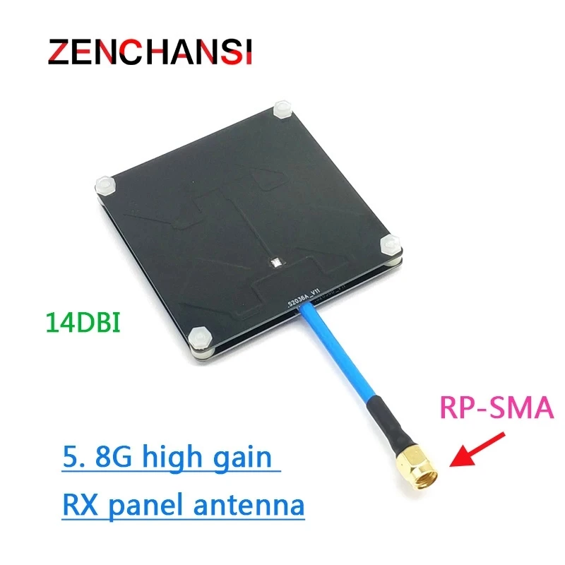 5.8Ghz 14dbi Circular Polarized High Gain Flat Panel Antenna RHCP SMA For 5.8G FPV Transmitter VS Immersion Fatshark