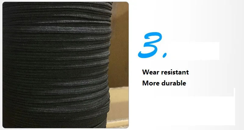 1 rolle Elastische Band Weiß Schwarz Nylon Gummi Band Kabel Geflecht Starken Seil Garment Nähen Zubehör DIY Maske Handwerk 3/6/ 8/10/12mm – Detail 8