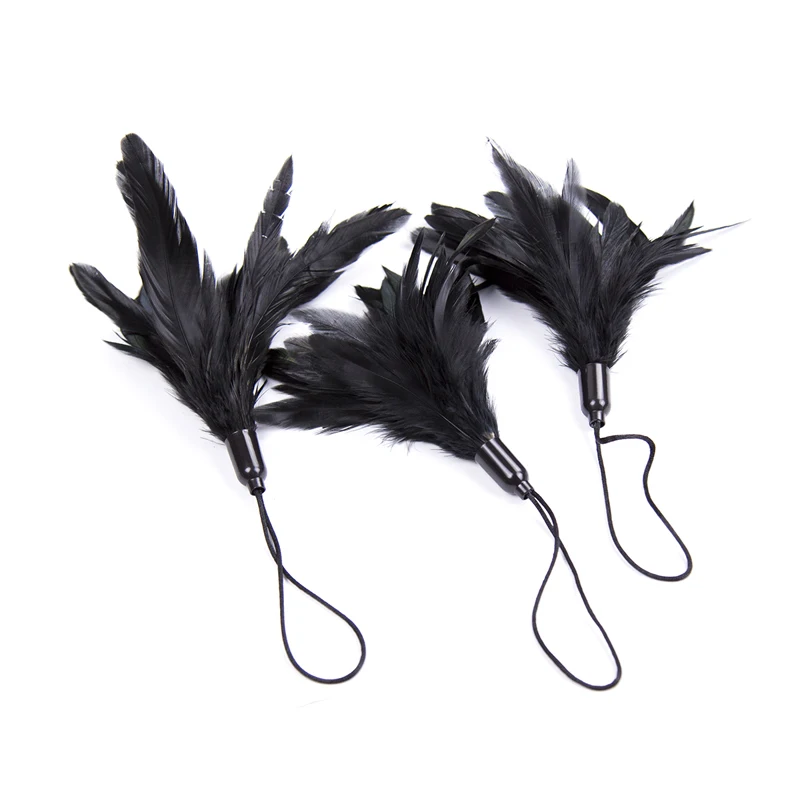 Jouets sexuels flirtants en plumes noires pour couples, Bsie m Bondage Restraints, jeu pour adultes