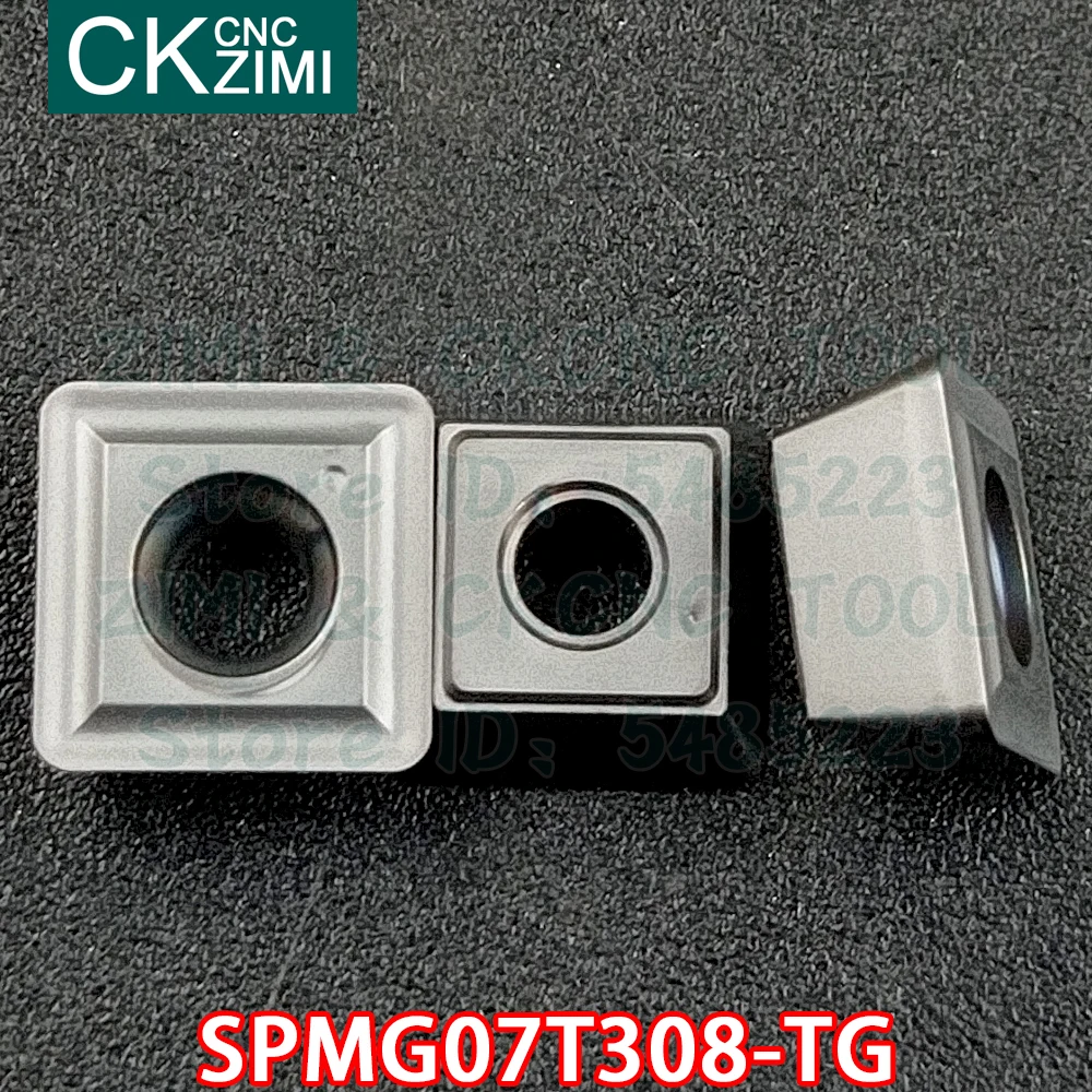 Tablete spmg 07t308 t inserções de metal, ferramentas de torno cnc para aço inoxidável, pastilha de metal indexável em u