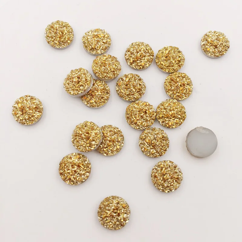 80pcs Resin Ore Gem 8mm Round Flatback Rhinestone Appliques DIY Wedding Scrapbook Ornament Craft SF930