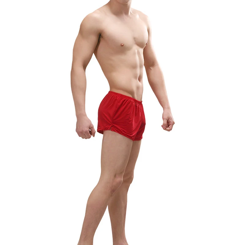 Hohe Elastische Sport Männer Unterwäsche Eis Seide Hot Atmungsaktive Boxer Hause Shorts Pfeil Lauf sexy Hosen