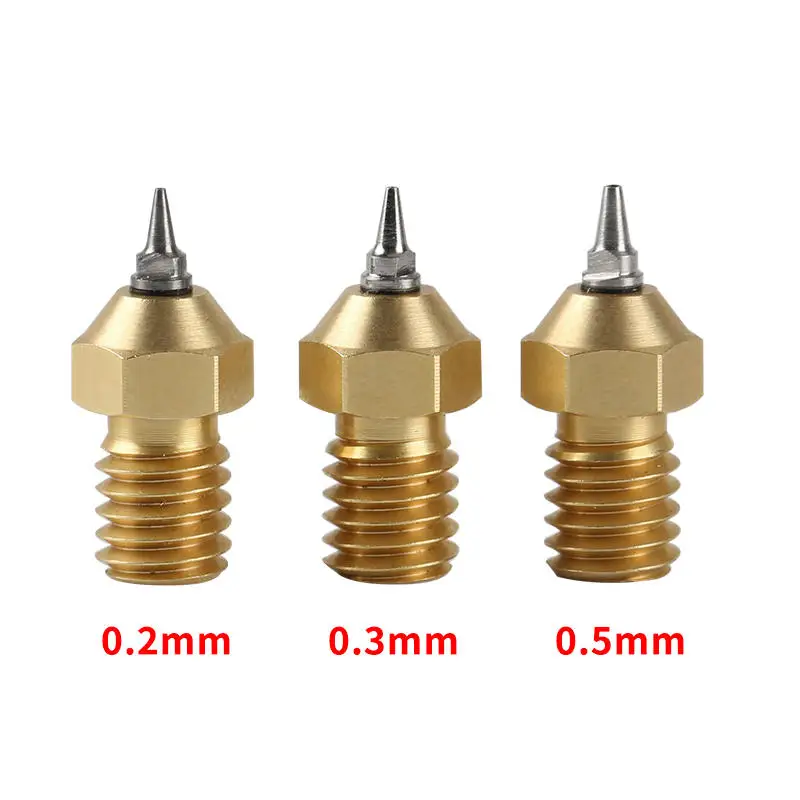 E3D V6 1.75mm 0.2 0.3 0.5 0.4MM Airbrush Nozzle + Adapter upgrade for Ultimaker 2 Lulzbot MK8 Hotend 3D Printer parts