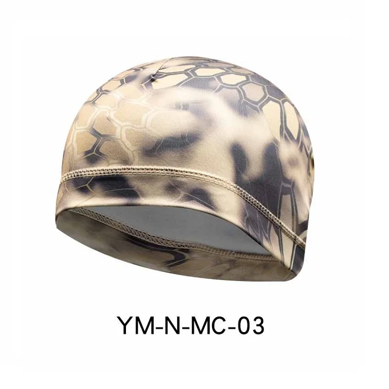 Hot Sale Headgear Outdoor Windproof Sports Caps Quick Dry Python Print Lycra Riding Helmet Cap