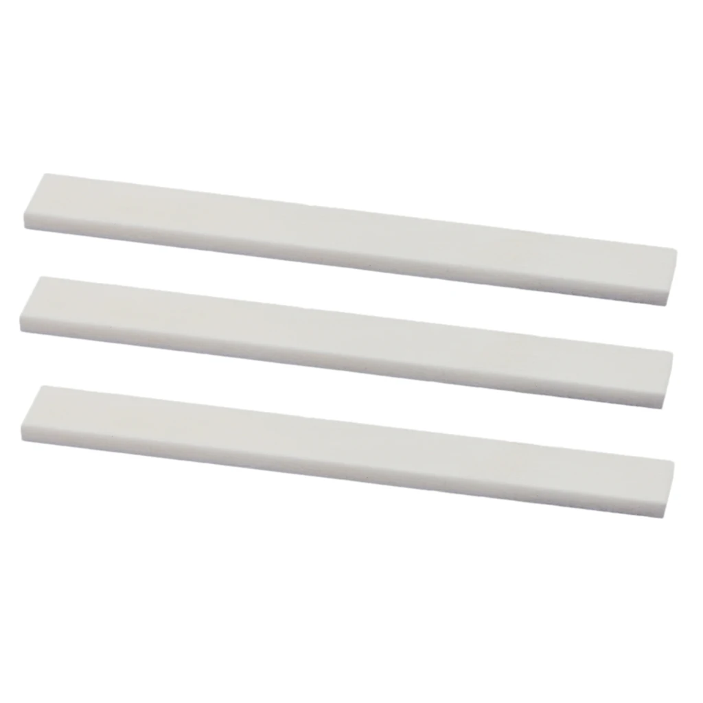 3x Cattle Bone Saddle Blanks 80mm For Handmade Guitar Supply Accessory