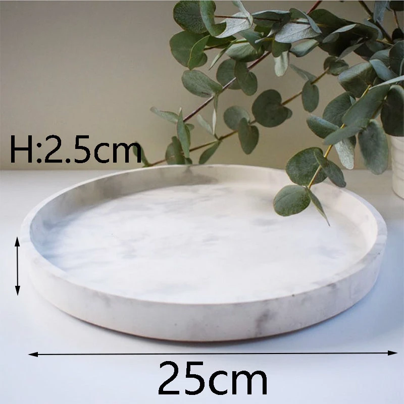 Large 25CM Round Plate Silicone Mold Aesthetic Design Terrazzo Decorative Disc Mold Clay Epoxy Resin Mold