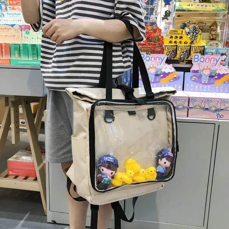 Female Clear Big Ita Bag Backpack With Ducks Large Display Layer School-Bag Women Backpack Girl\'s ItaBag 2 Colors H10298105